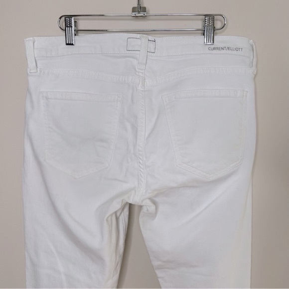 Current Elliott The Stiletto Cropped Skinny Jeans Sugar White Size 30 - Picture 6 of 10